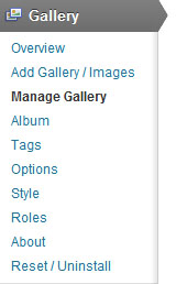 manage gallery in nextgen gallery plugin