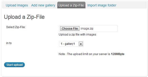 a screenshot showing how to upload multiple images to a nextgen gallery