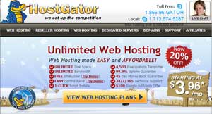 hostgator website screenshot