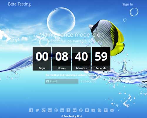 screenshot showing the coming soon background template 1