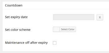 screenshot showing the countdown settings of coming soon plugin