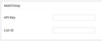 screenshot showing the mailchimp settings of the coming soon plugin