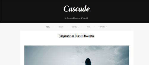 screenshot showing the PT Cascade theme