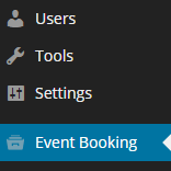 event booking manager plugin mneu